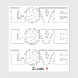 Cute Volleyball LOVE Decorative Sports Player Sticker