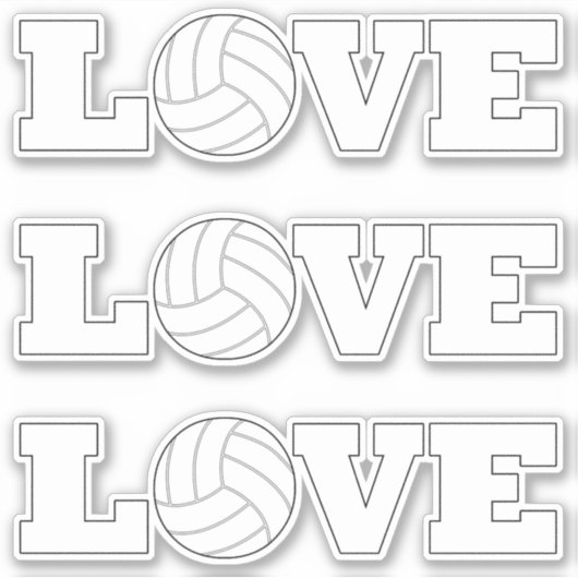 Cute Volleyball LOVE Decorative Sports Player Sticker (Voorkant)