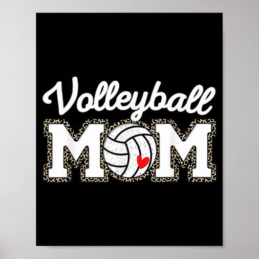 Cute Volleyball Ma Leopard Print Moederdag (Voorkant)