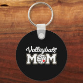 Cute Volleyball Ma Leopard Print Moederdag Fun Sleutelhanger (Voorkant)