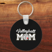Cute Volleyball Ma Leopard Print Moederdag Sleutelhanger (Voorkant)