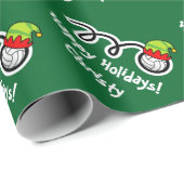 Cute volleyball met elf petten, aangepast kerstmis cadeaupapier (Rol Hoek)
