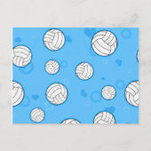 Cute Volleyball Pattern Blue Briefkaart (Voorkant)