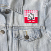Cute Volleyball Vierkante Button 5,1 Cm (In situ)