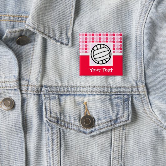 Cute Volleyball Vierkante Button 5,1 Cm (In situ)