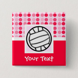 Cute Volleyball Vierkante Button 5,1 Cm