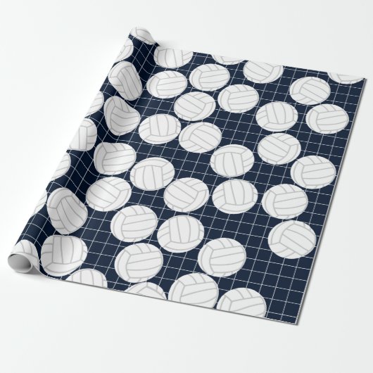 Cute Volleyball Wrapping Paper Cadeaupapier (Uitgerold)