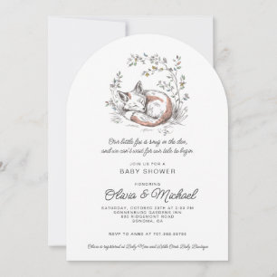 Cute Vos Baby Shower Gebogen Kaart