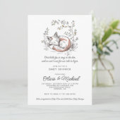 Cute Vos Baby Shower Kaart (Staand voorkant)