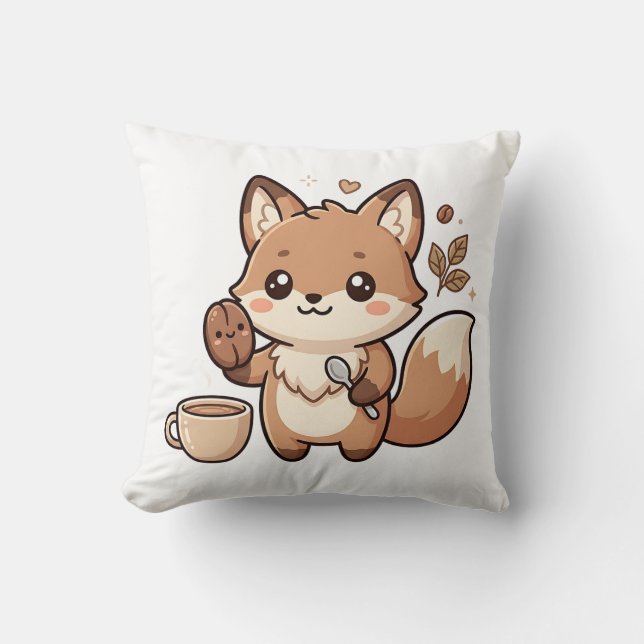 Cute Vos Boon Lepel Worp Kussen (Voorkant)