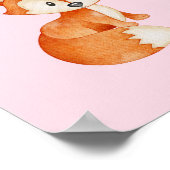 Cute Vos Bos Feesthoed Verjaardag Roze Poster (Hoek)