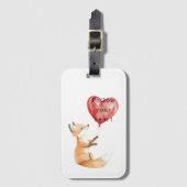 Cute Vos Hart Ballon Bagagelabel (Voorkant (verticaal))