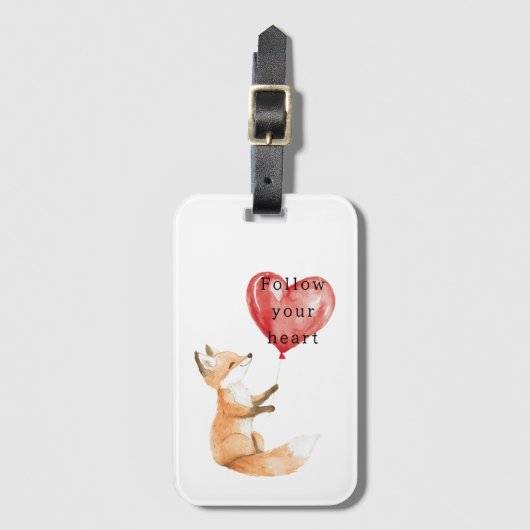 Cute Vos Hart Ballon Bagagelabel (Voorkant (verticaal))