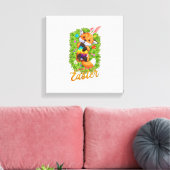 Cute Vos Konijnenoren Gelukkig Pasen Vos met Pasen Canvas Afdruk (Insitu (Woonkamer))