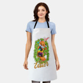 Cute Vos Konijnenoren Gelukkig Pasen Vos met Pasen Schort (Gedragen)