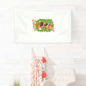 Cute Vos Konijnenoren Gelukkig Pasen Vos met Pasen Spandoek (Insitu)