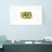 Cute Vos Konijnenoren Gelukkig Pasen Vos met Pasen Spandoek (Beurs)