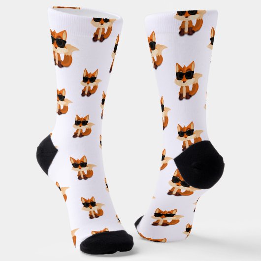 Cute Vos Patroon Bosdier Print Sokken Ontwerp (Gebogen)