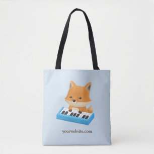 Cute Vos Speelt Op De Piano Toetsenbord Tote Bag