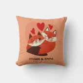 Cute Vossen Koppel Persoonlijke Valentijnsdag  Kussen (Voorkant)
