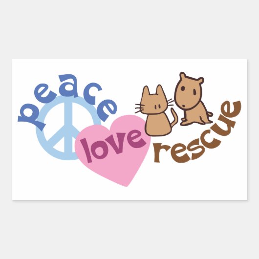 Cute Vrede Liefde Redding Stickers - Set van Vier (Voorkant)