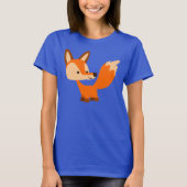 Cute Vriendelijk Cartoon Vos Vrouwen T-Shirt (Voorkant)