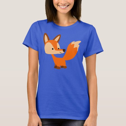 Cute Vriendelijk Cartoon Vos Vrouwen T-Shirt (Voorkant)