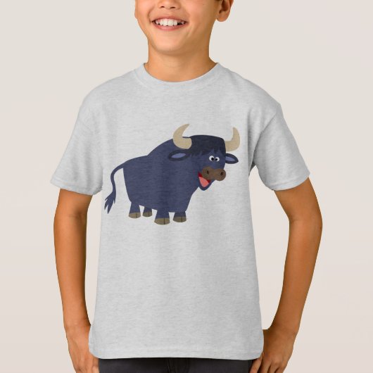 Cute vriendelijke cartoon stier kinderen T-shirt (Voorkant)