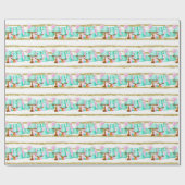 Cute Vrijgezellenfeest Wedding Cakes betegeld Cadeaupapier (Vlak)