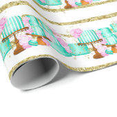 Cute Vrijgezellenfeest Wedding Cakes betegeld Cadeaupapier (Rol Hoek)