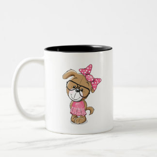 Cute Vrouw Beer Tweekleurige Koffiemok