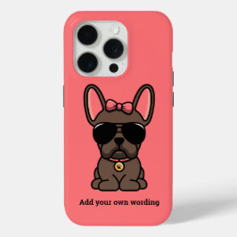 Cute Vrouw Brown Bulldog iPhone 15 Pro Case
