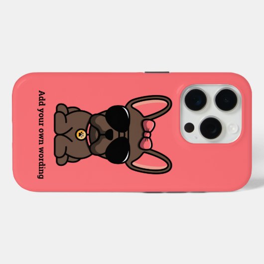 Cute Vrouw Brown Bulldog Case-Mate iPhone Case (Achterkant (horizontaal))