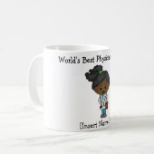 Cute Vrouw Physician Assistant - Black/African Koffiemok (Voorkant links)