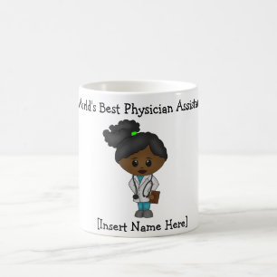 Cute Vrouw Physician Assistant - Black/African Koffiemok