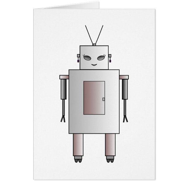Cute Vrouw Robot  Retro Funny (Voorkant)