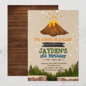 Cute vulcano party-uitnodiging kaart (Voorkant / Achterkant)