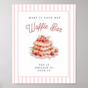 Cute Waffle Bar Bruiloftsfeestje Poster