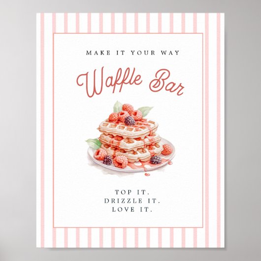 Cute Waffle Bar Bruiloftsfeestje  Poster (Voorkant)