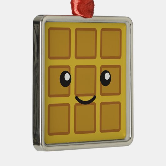 Cute Waffle Metalen Ornament (Rechts)