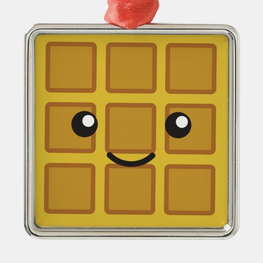 Cute Waffle Metalen Ornament (Voorkant)