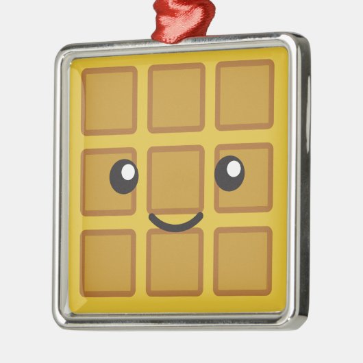 Cute Waffle Metalen Ornament (Links)