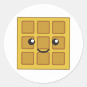 Cute Waffle Ronde Sticker (Voorkant)