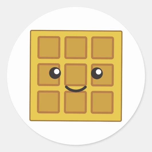 Cute Waffle Ronde Sticker (Voorkant)