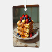 Cute Waffle Themed Christmas  Metalen Ornament (Voorkant links)