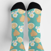 Cute Waffles Pancake Eggs Breakfast Buffer Sokken (Top)