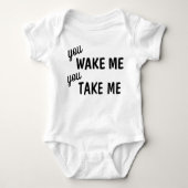 Cute WAKE ME, NEEM ME Baby Jersey Bodysuit. Romper (Voorkant)