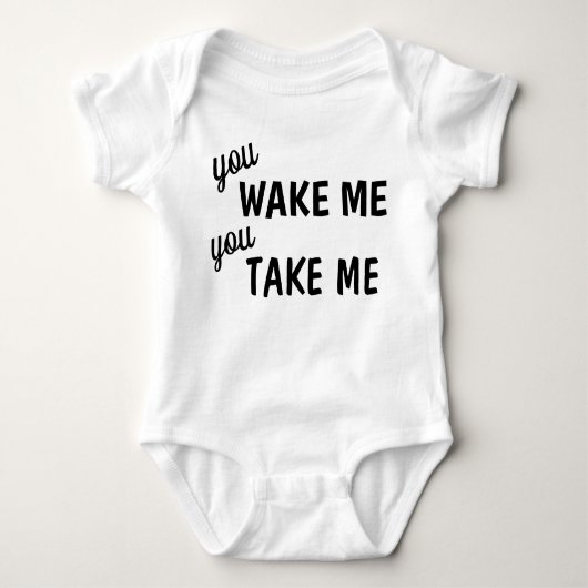 Cute WAKE ME, NEEM ME Baby Jersey Bodysuit. Romper (Voorkant)