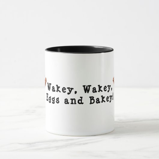 Cute Wakey, Wakey, Eggs en Bakey Coffee Mok (Midden)