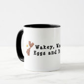 Cute Wakey, Wakey, Eggs en Bakey Coffee Mok (Voorkant links)
